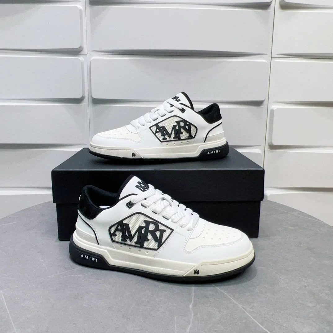 AMR Classic Low White and Black Sneakers-126