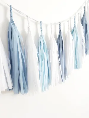 Baby Blue tassel garland - various lengths