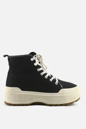 Bershka Laces Combat Boots | Textile