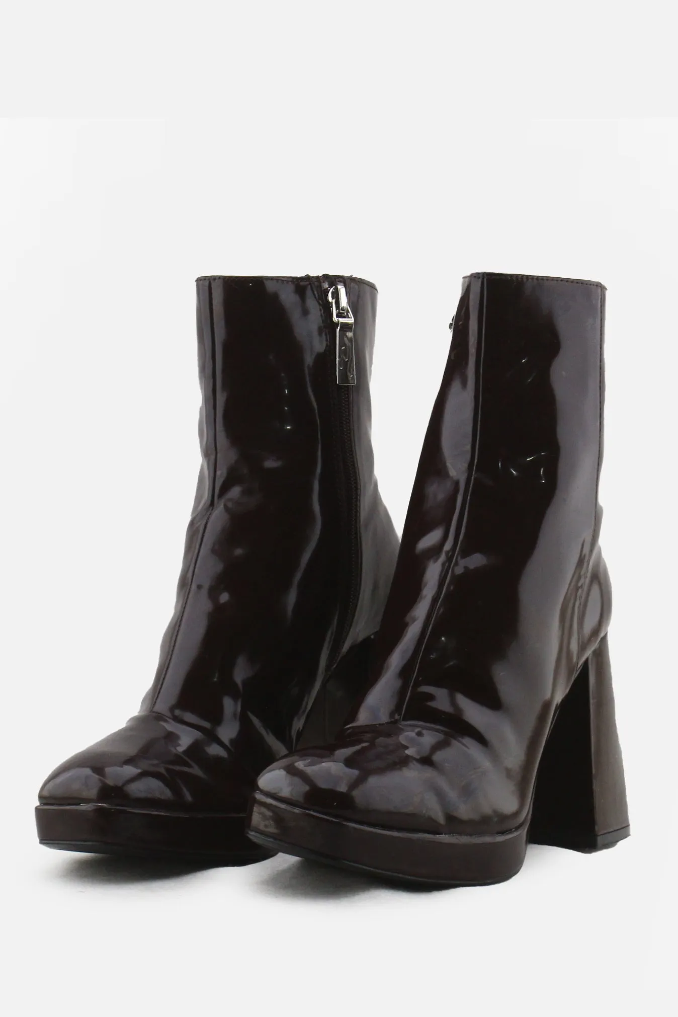 Bershka Zipper Platforrm Boots | 100% Synthetic Leather