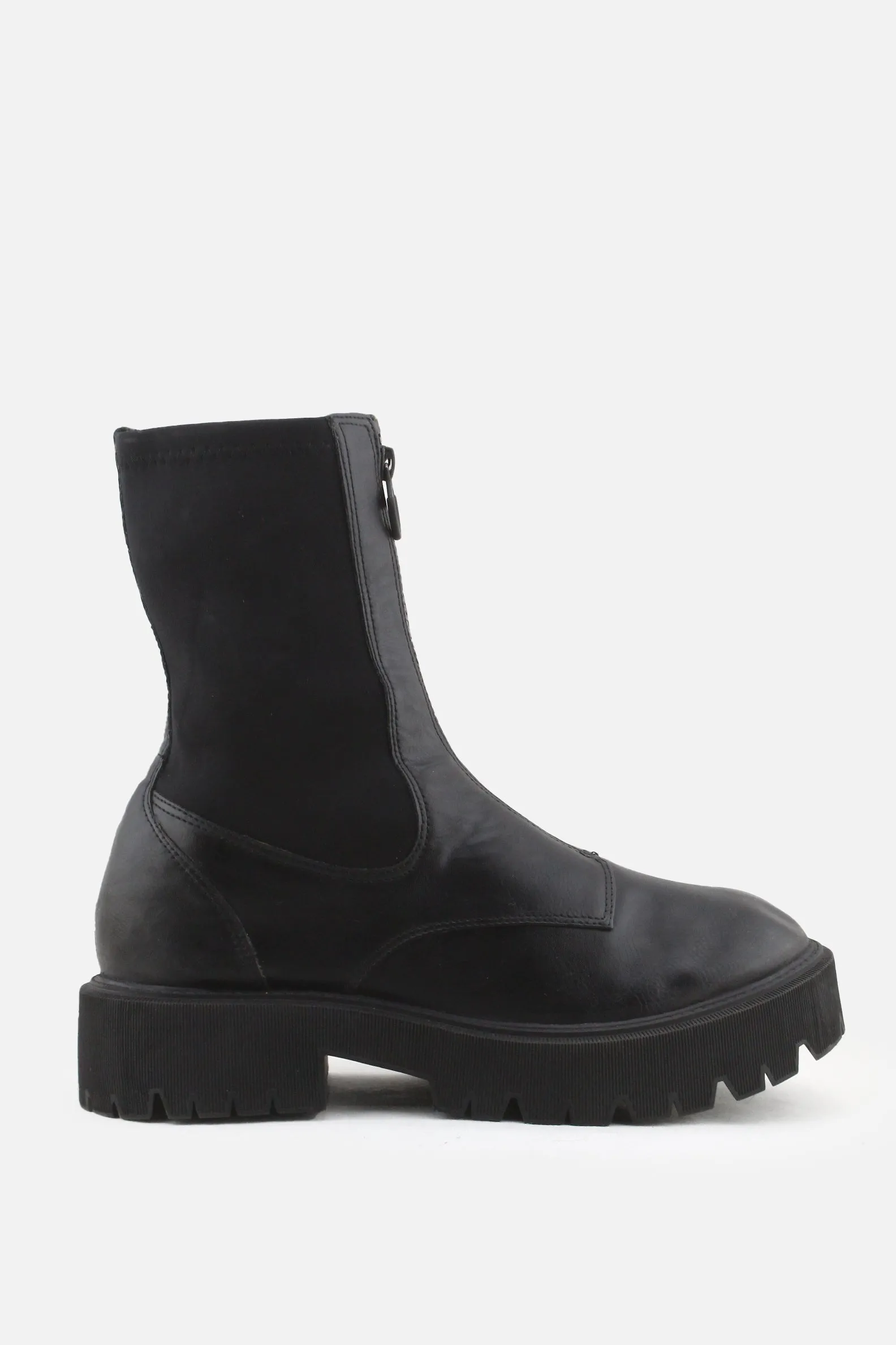 Bershka Zipper Stretchable Ankle Boots | 100% Authentic Leather