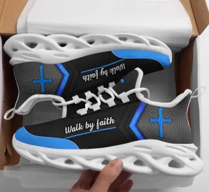 Black Jesus Walk By Faith Running Sneakers 3 Max Soul Shoes - Christian Shoes For Men And Women