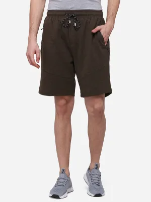 Brown Regular Fit Solid Shorts | JadeBlue