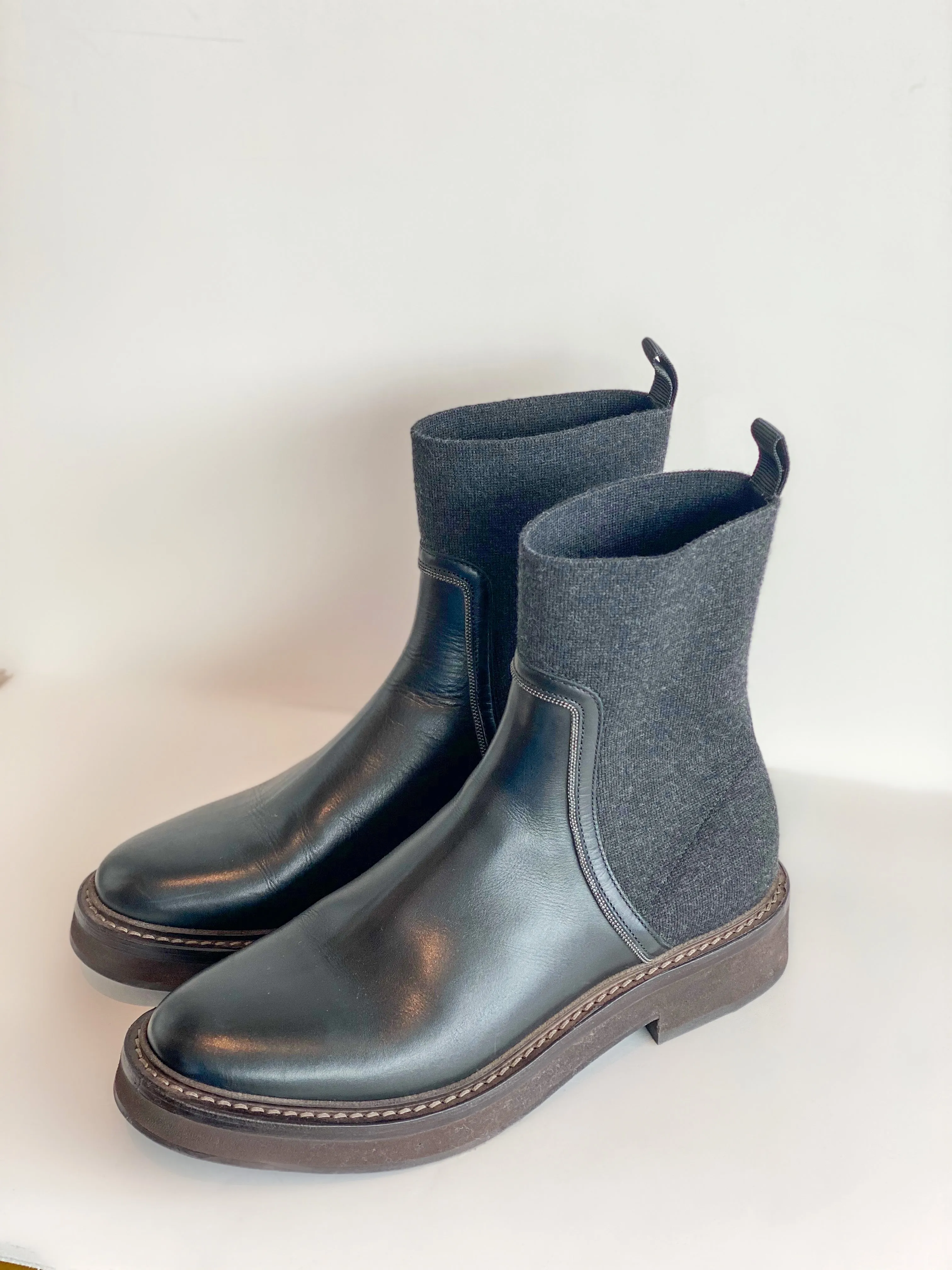 Brunello Cucinelli Leather Ankle Boots