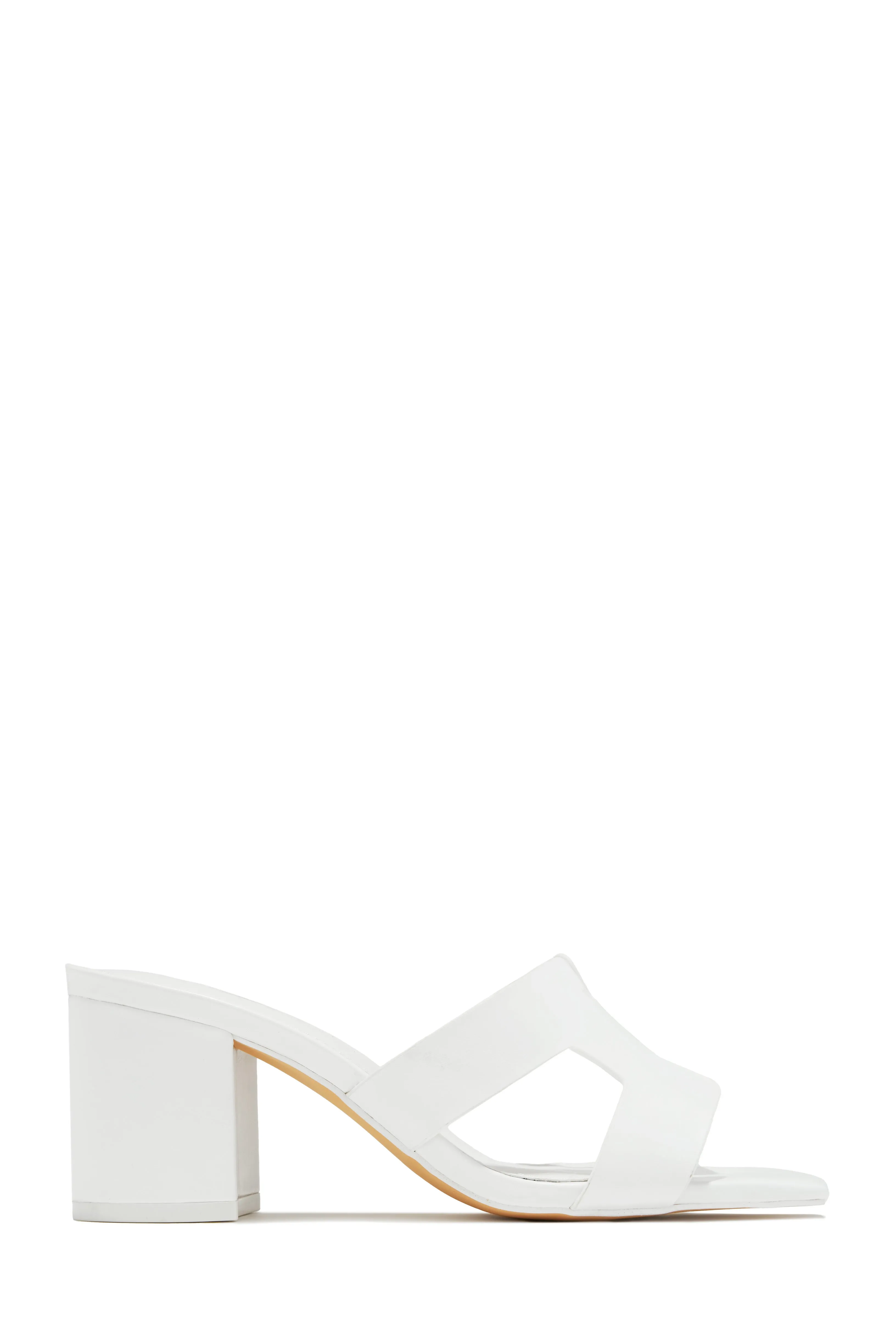 Carina Block Heel Mules - White