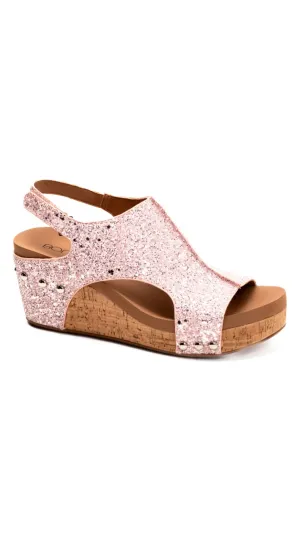 Carley Wedge by Corky’s - Light Pink New Glitter