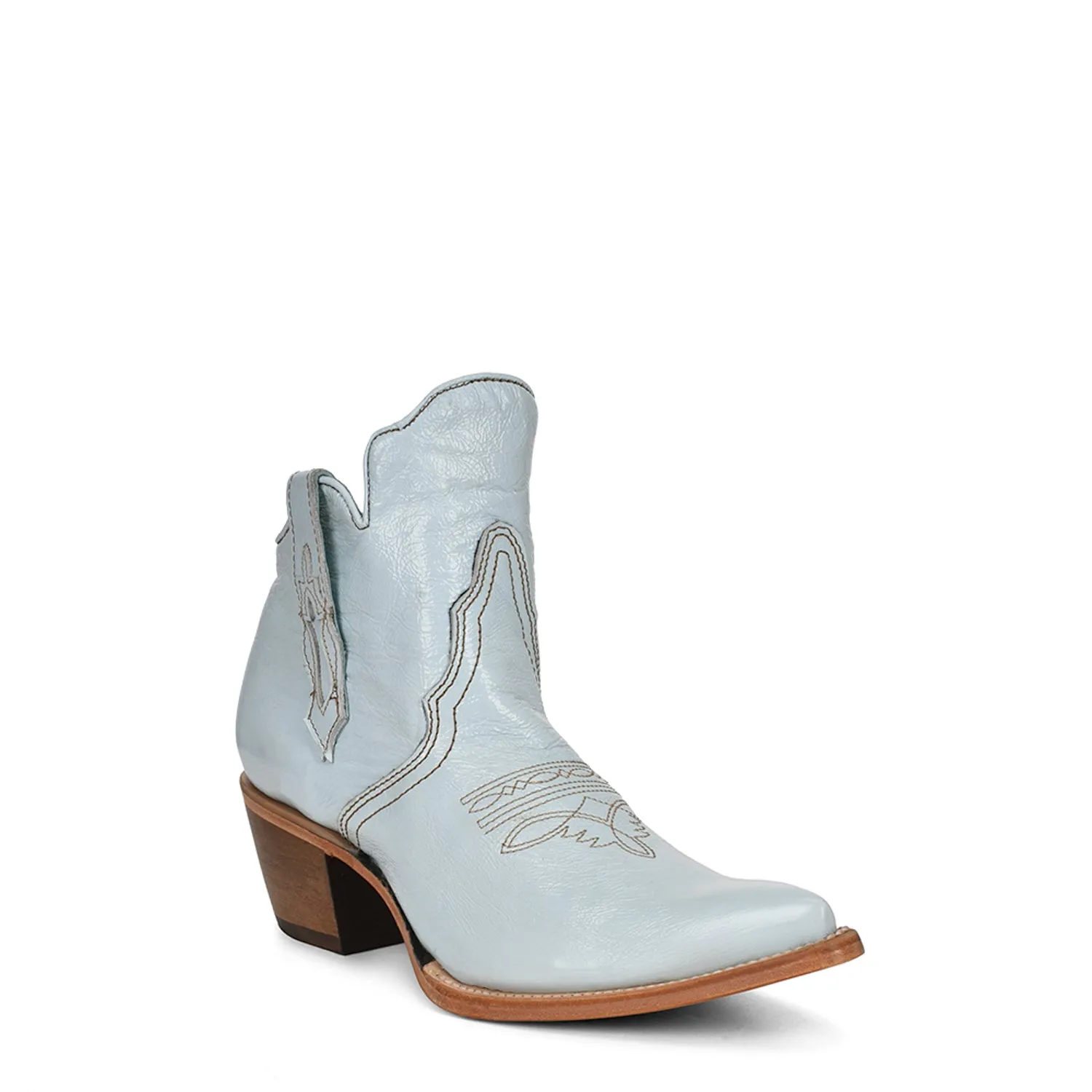 Corral Womens C4019 Sky Blue Leather Patent Ankle Boots