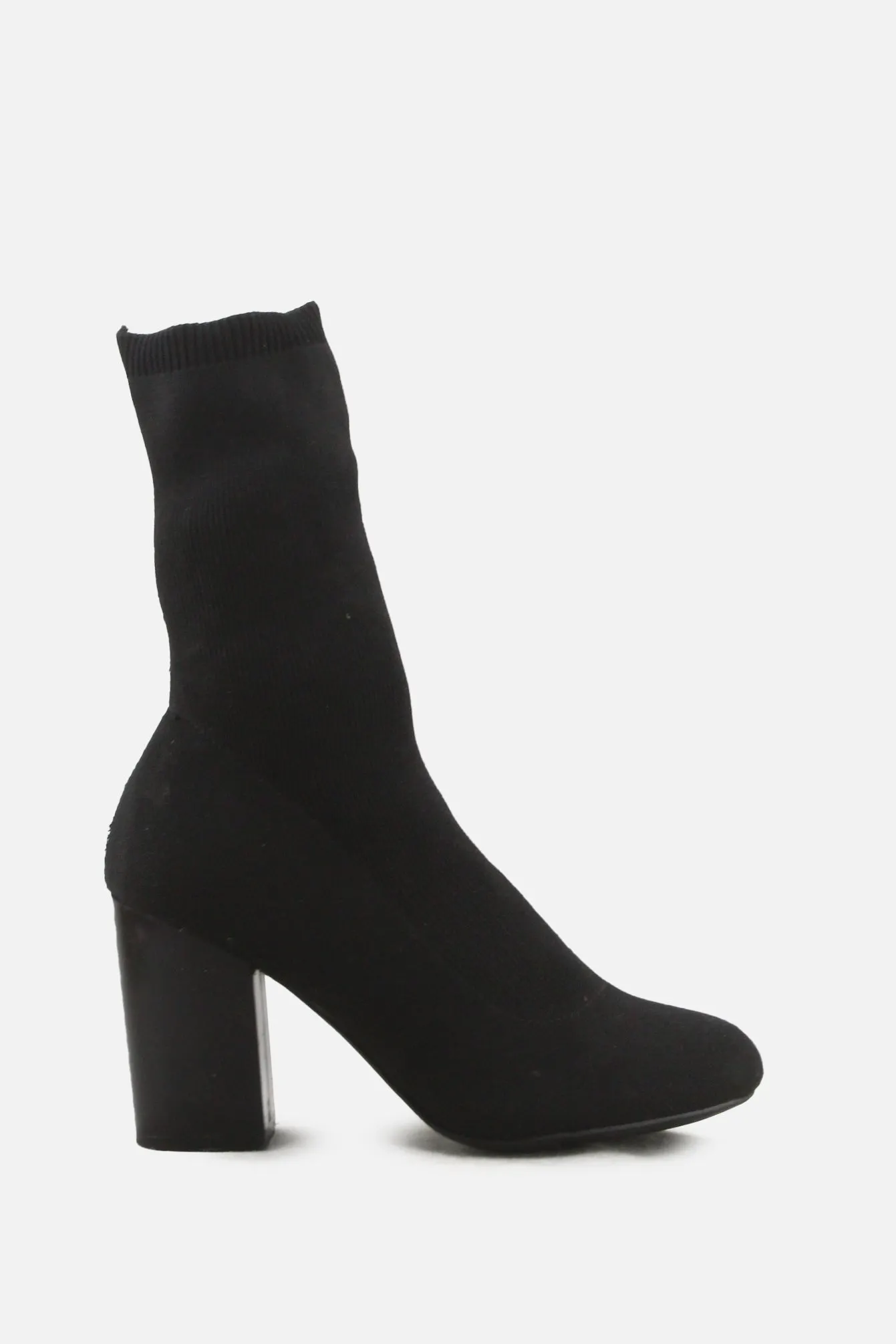 European Brand Block Heels Sock Boots | Textile