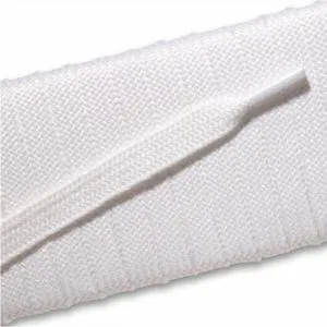 Fashion Athletic Flat Laces - White (2 Pair Pack) Shoelaces