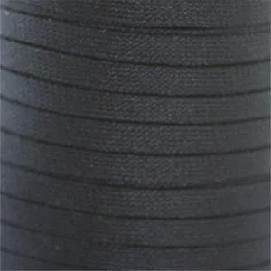 Flat Tubular Athletic Laces Custom Length with Tip - Black (1 Pair Pack) Shoelaces