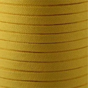 Flat Tubular Athletic Laces Custom Length with Tip - Gold (1 Pair Pack) Shoelaces