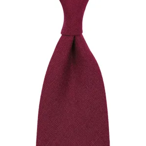 Japanese Ramie Tie - Burgundy - Hand-Rolled