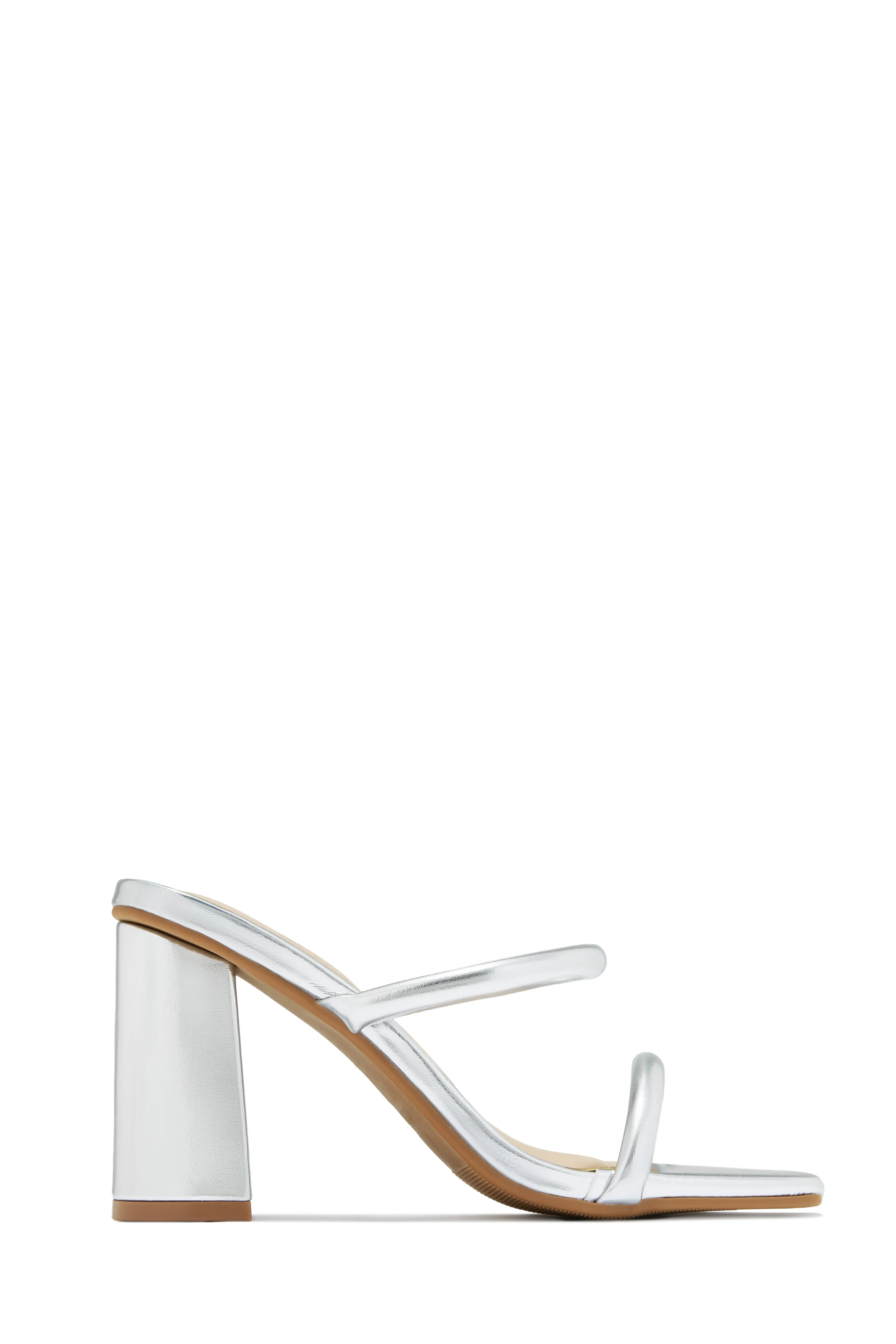 Jenna Block Heel Mules - White