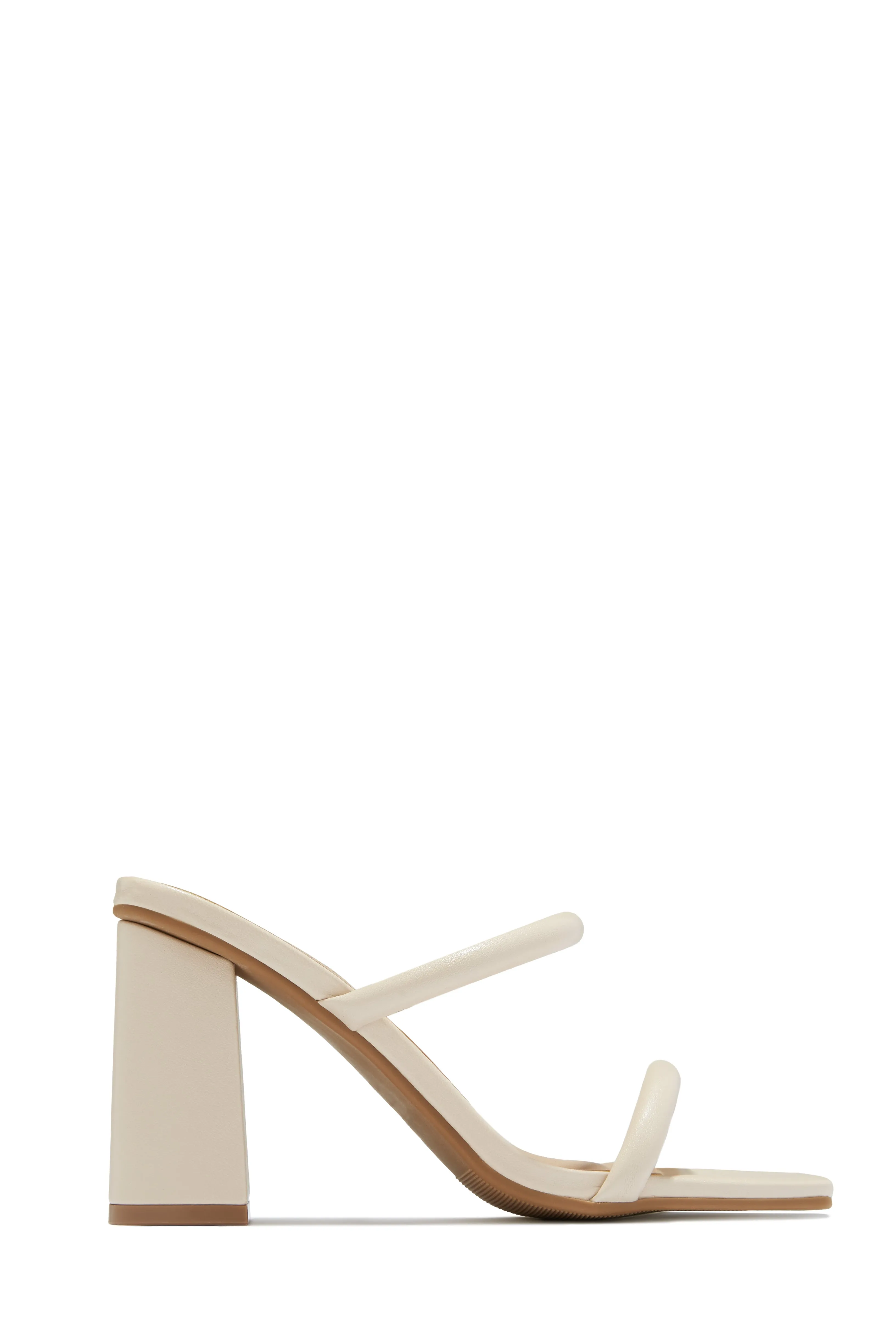 Jenna Block Heel Mules - White