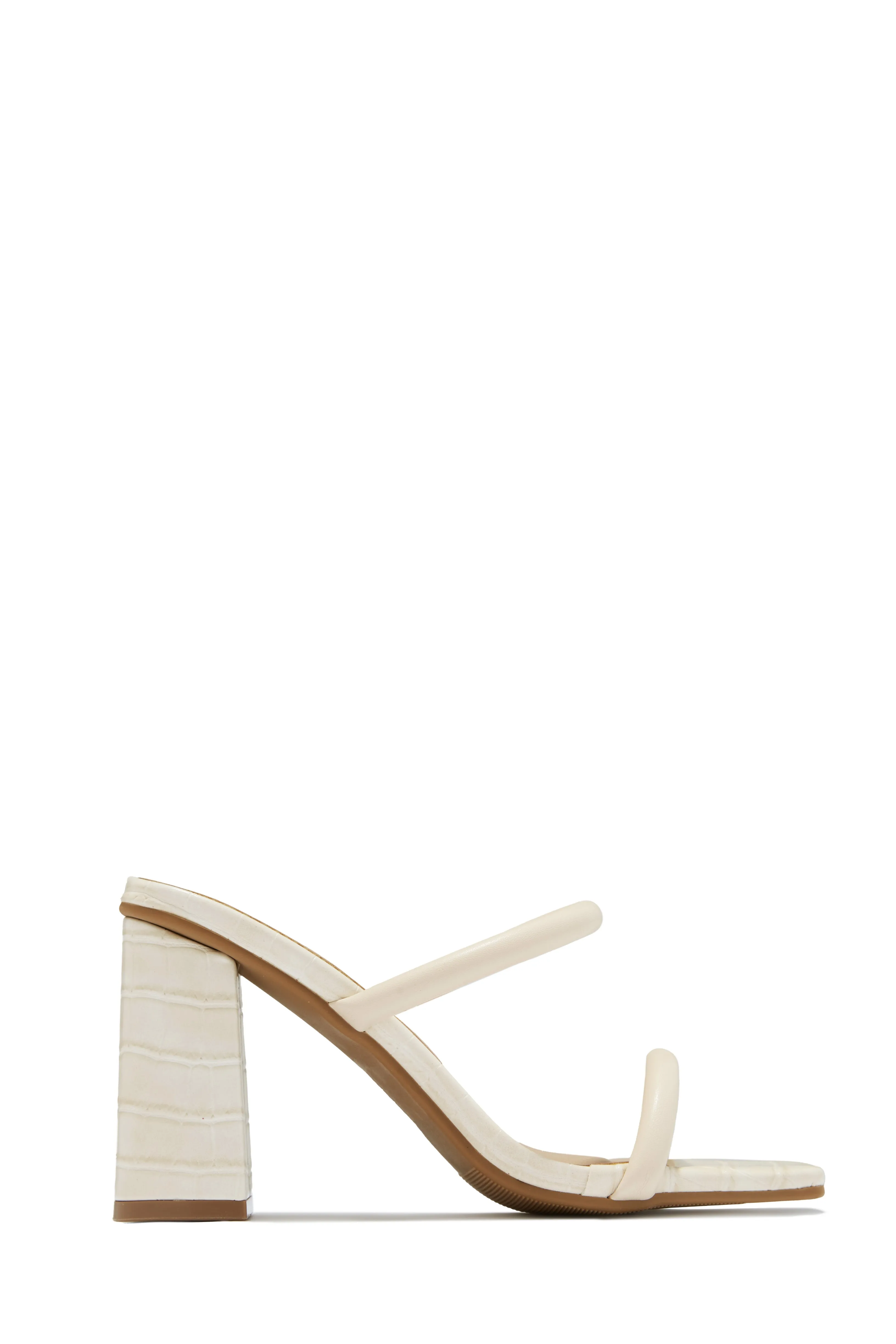 Jenna Block Heel Mules - White