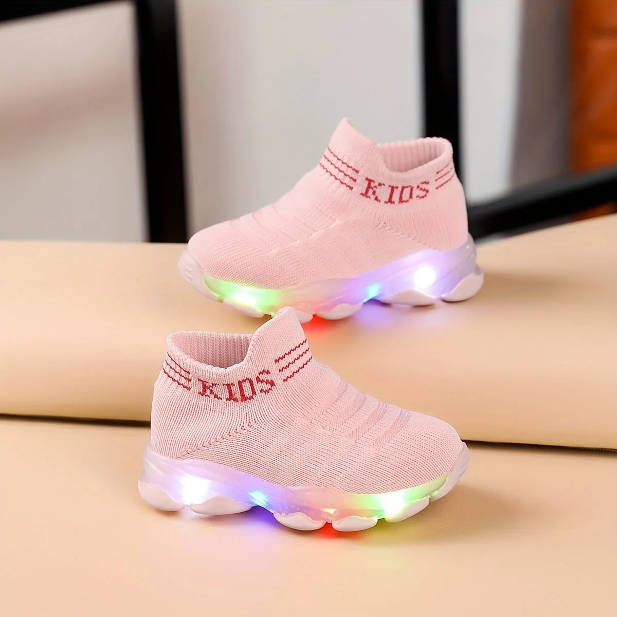 Kids' LED Light-Up Sneakers - Breathable, Non-Slip Slip-On Walking Shoes with Cute Cartoon Designs for Boys & Girls - Perfect for All Seasons