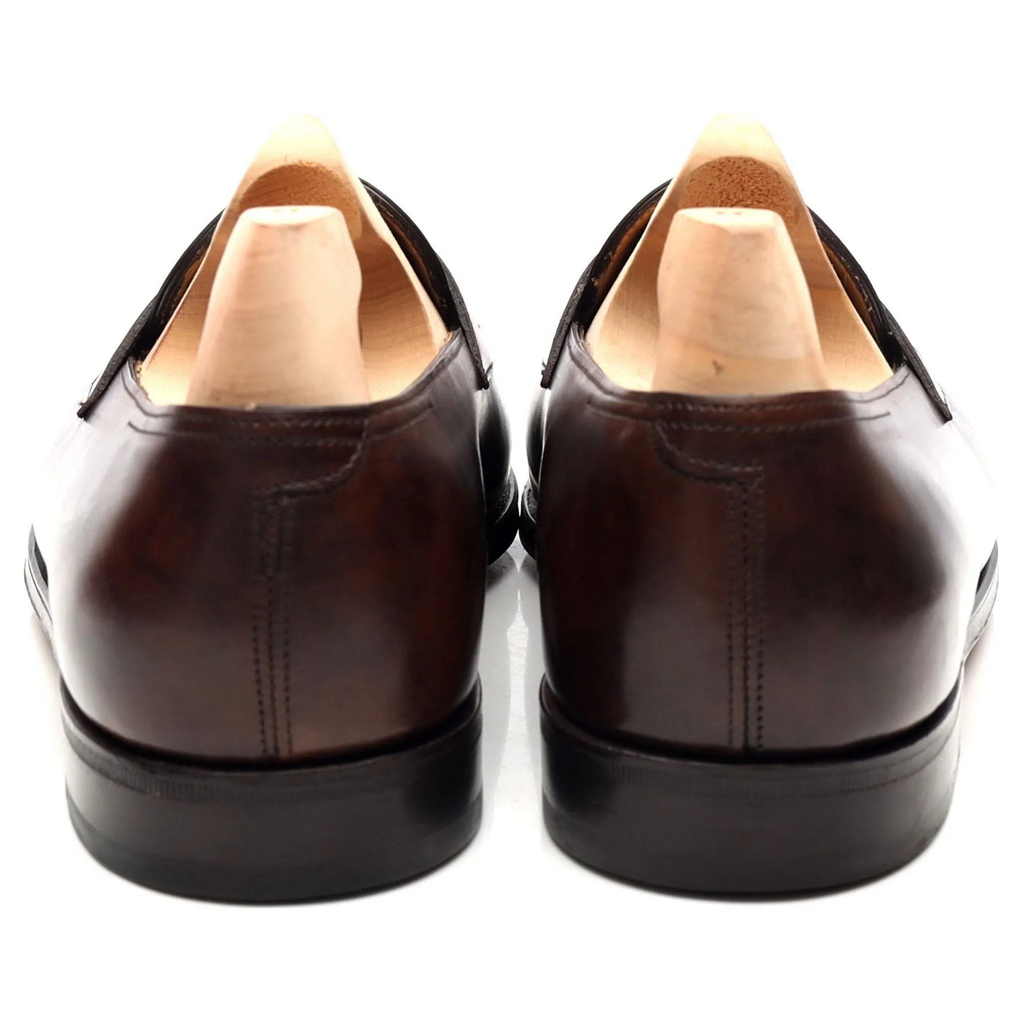 'Lopez' Dark Brown Museum Leather Loafers UK 8.5 E