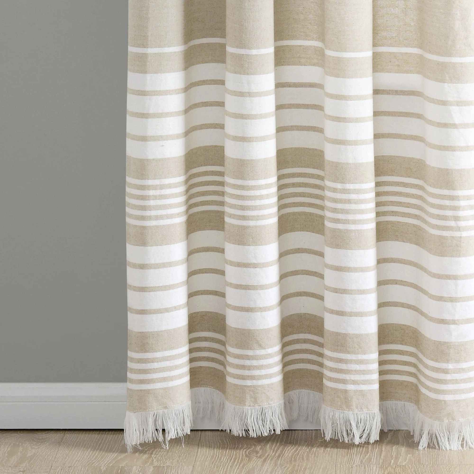 Nantucket Yarn Dyed Tassel Fringe Window Curtain Panel Set