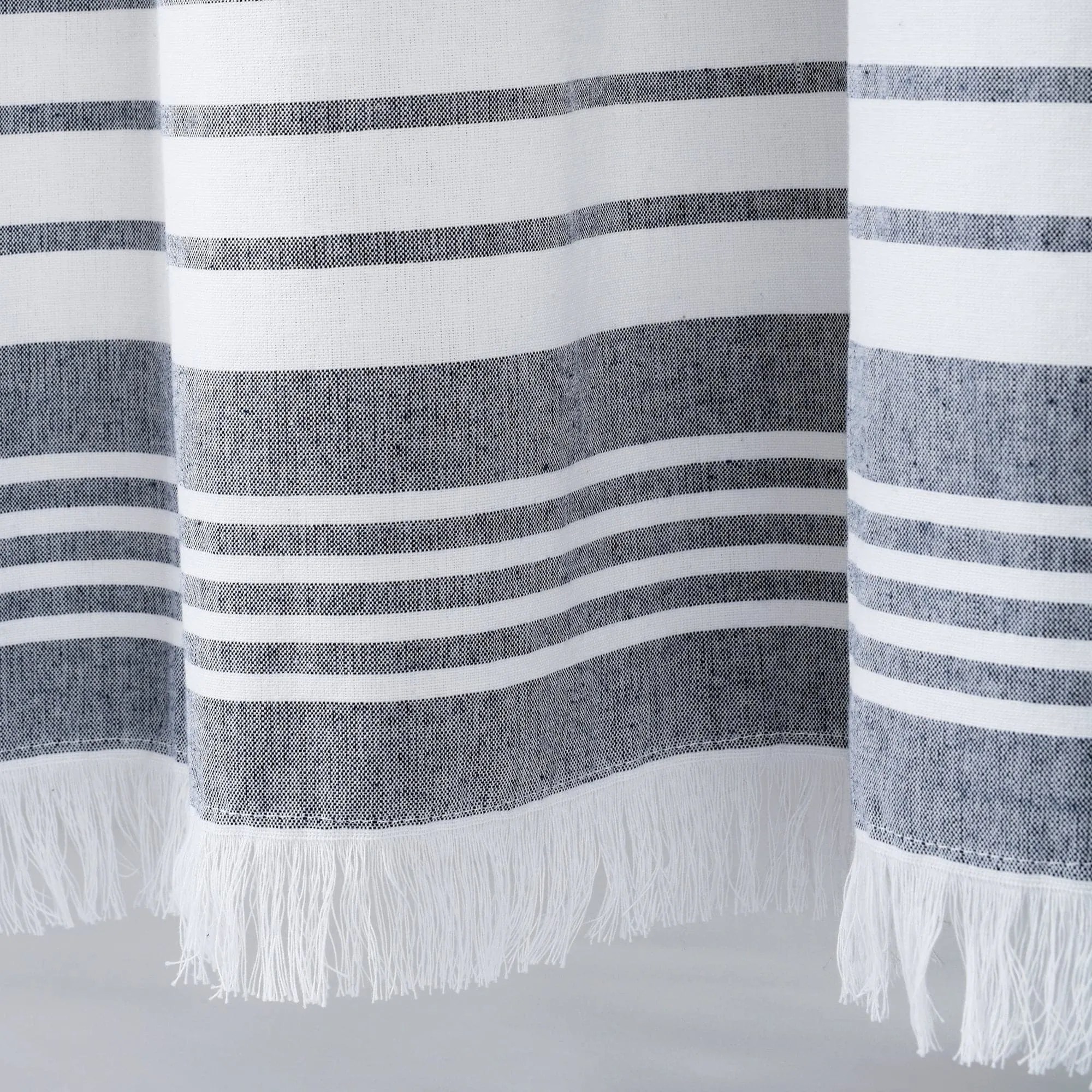 Nantucket Yarn Dyed Tassel Fringe Window Curtain Panel Set