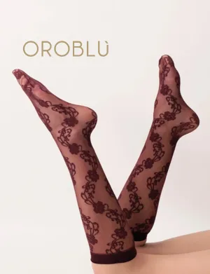 Oroblu Sale Lovely Knee High Socks Bordeaux VOBC67161