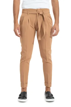 Pantalone Uomo Casual Con Pinces E Laccio In Vita Art. Pt100