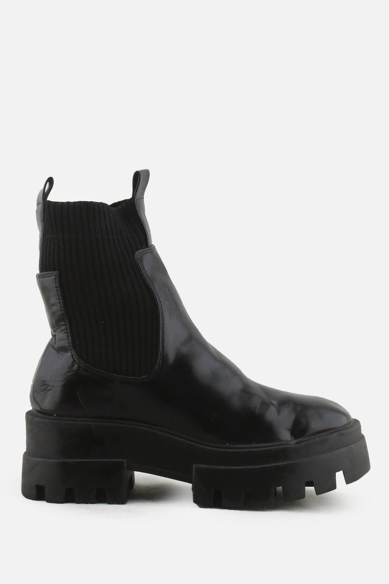 Pull & Bear Stretchable Block Ankle Boots | 100% Synthetic Leather