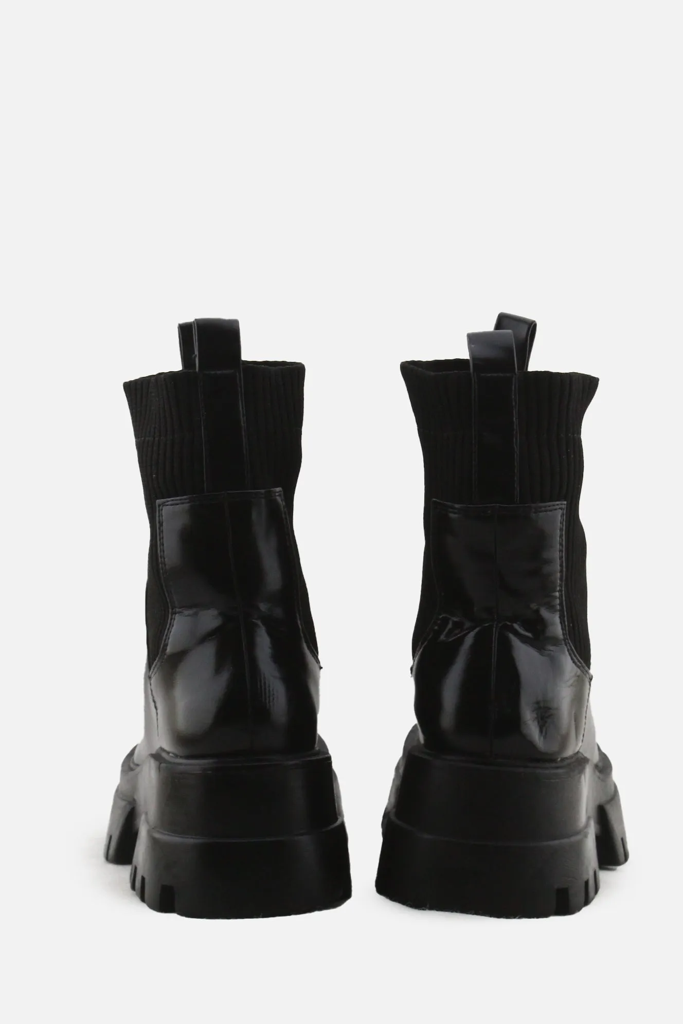 Pull & Bear Stretchable Block Ankle Boots | 100% Synthetic Leather