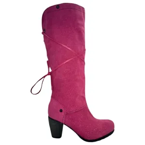 Pulpeux  Fuchsia suede long leg boot