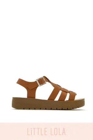 Summer Vacation Kids Flat Sandals - Tan