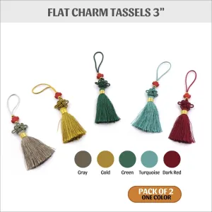 Tassels, flat charm tassels - 3" - pack of 2