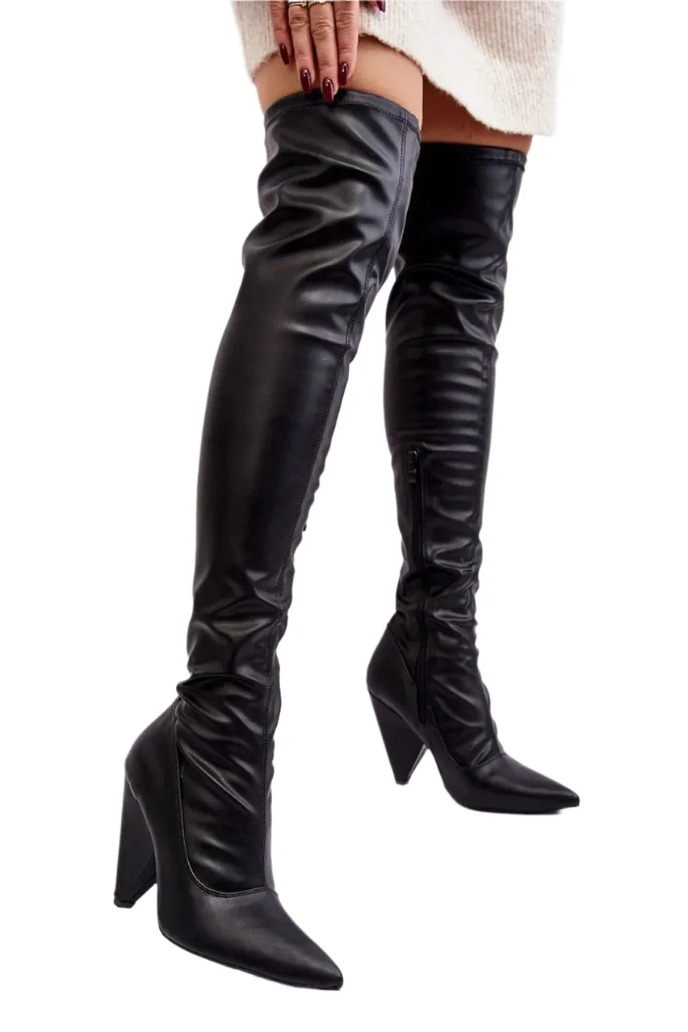 TEEK - Black Over The Knee Musketeer Boots