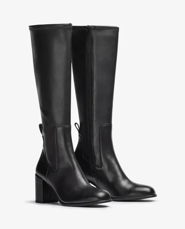 Unisa Nemir Black Leather Knee Boot