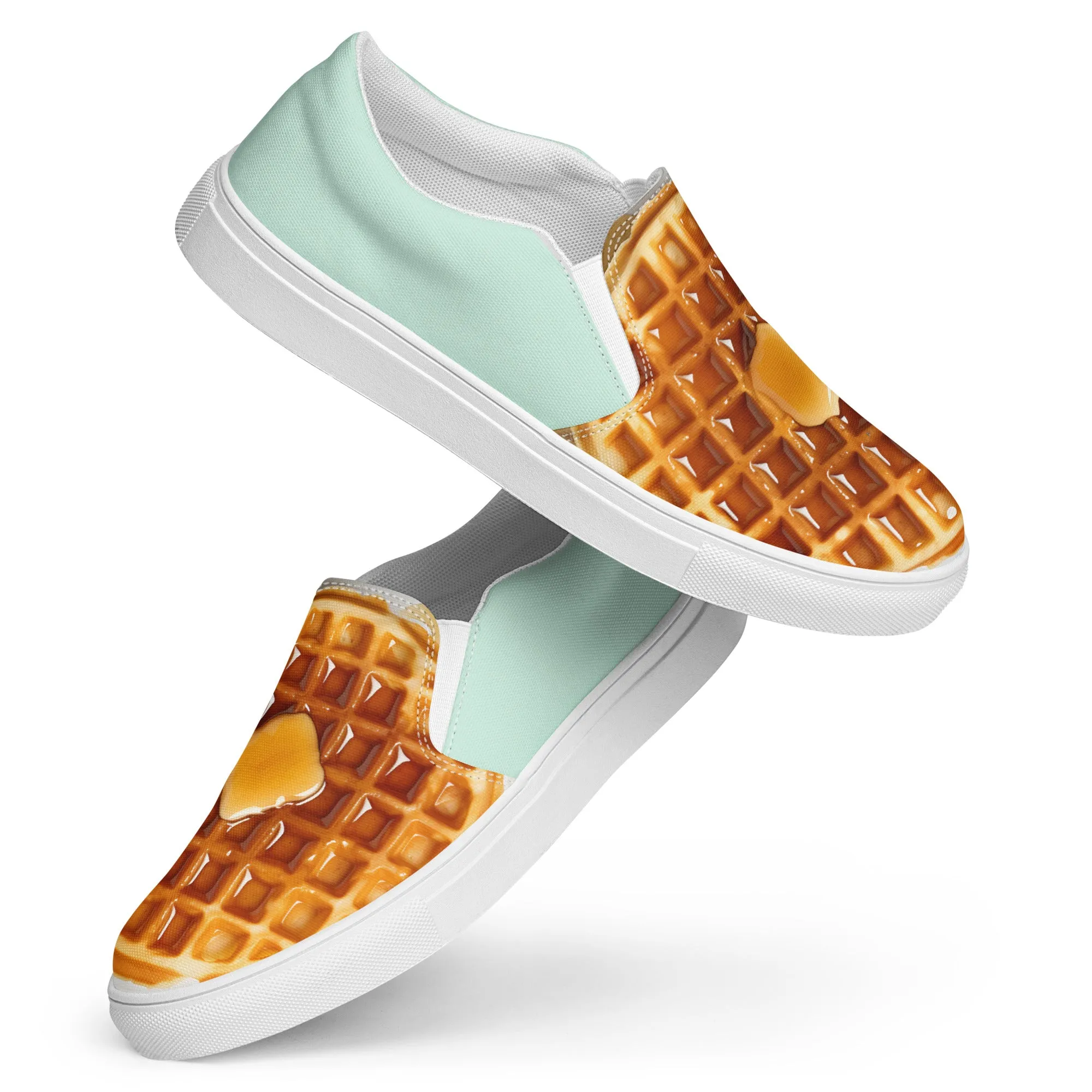 Waffle Women’s slip-on canvas shoes-Mint