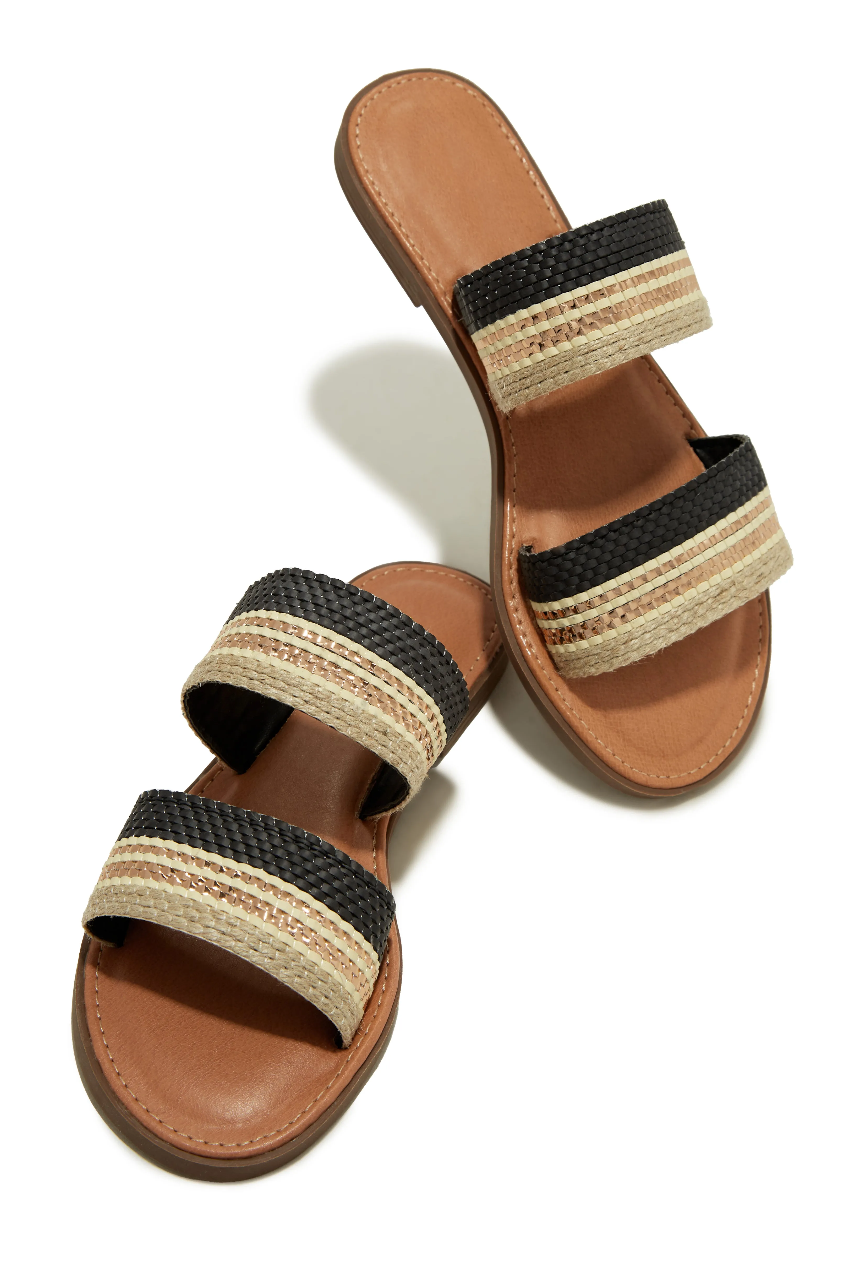 Weekend Island Flat Slip On Sandals - Black
