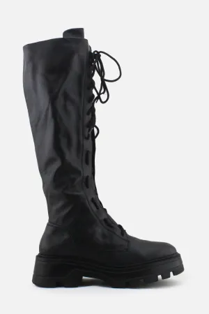 Zara Zipper Laces Knee High Boots | 100% Authentic Leather