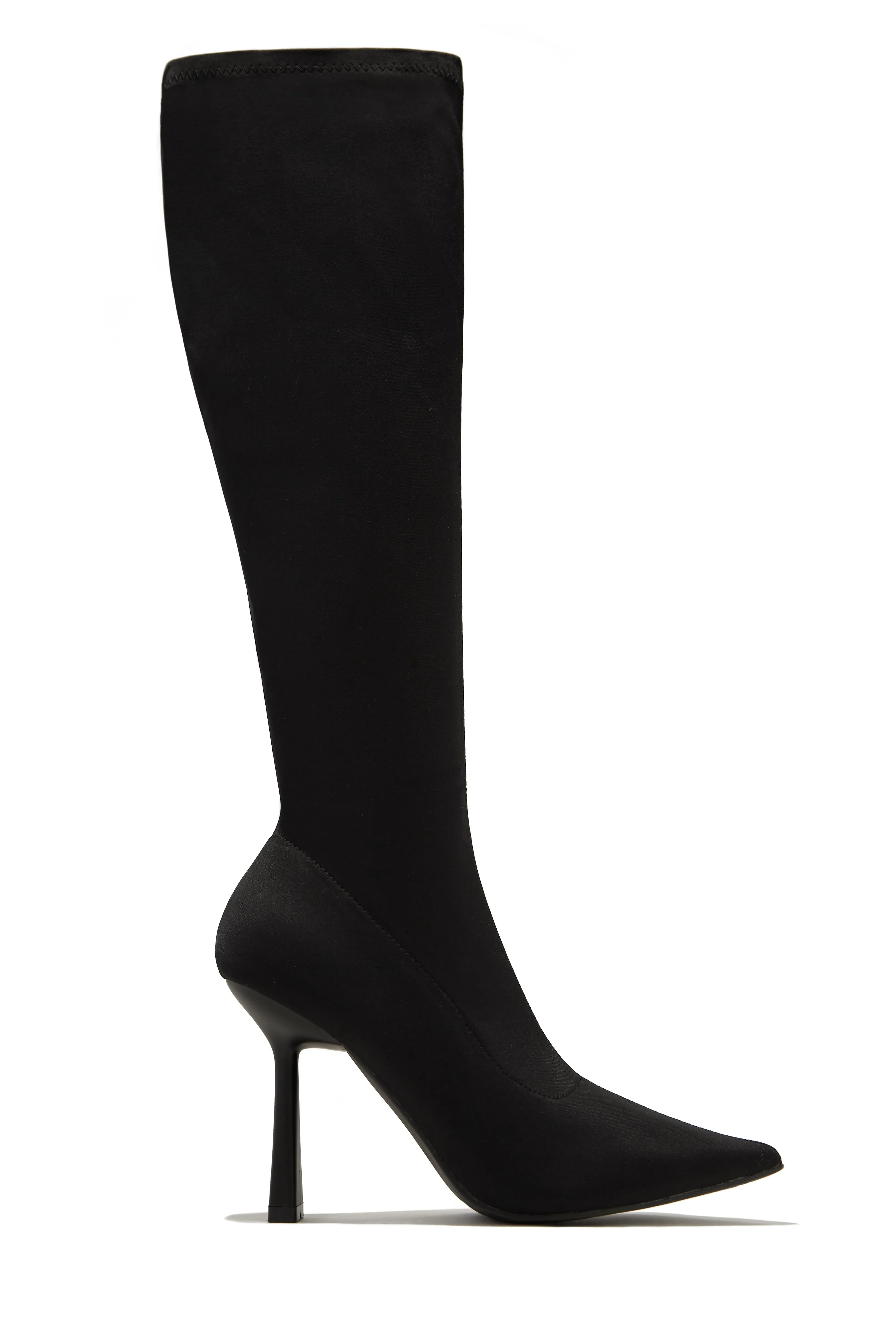 Zoya Knee High Heel Boots - Black